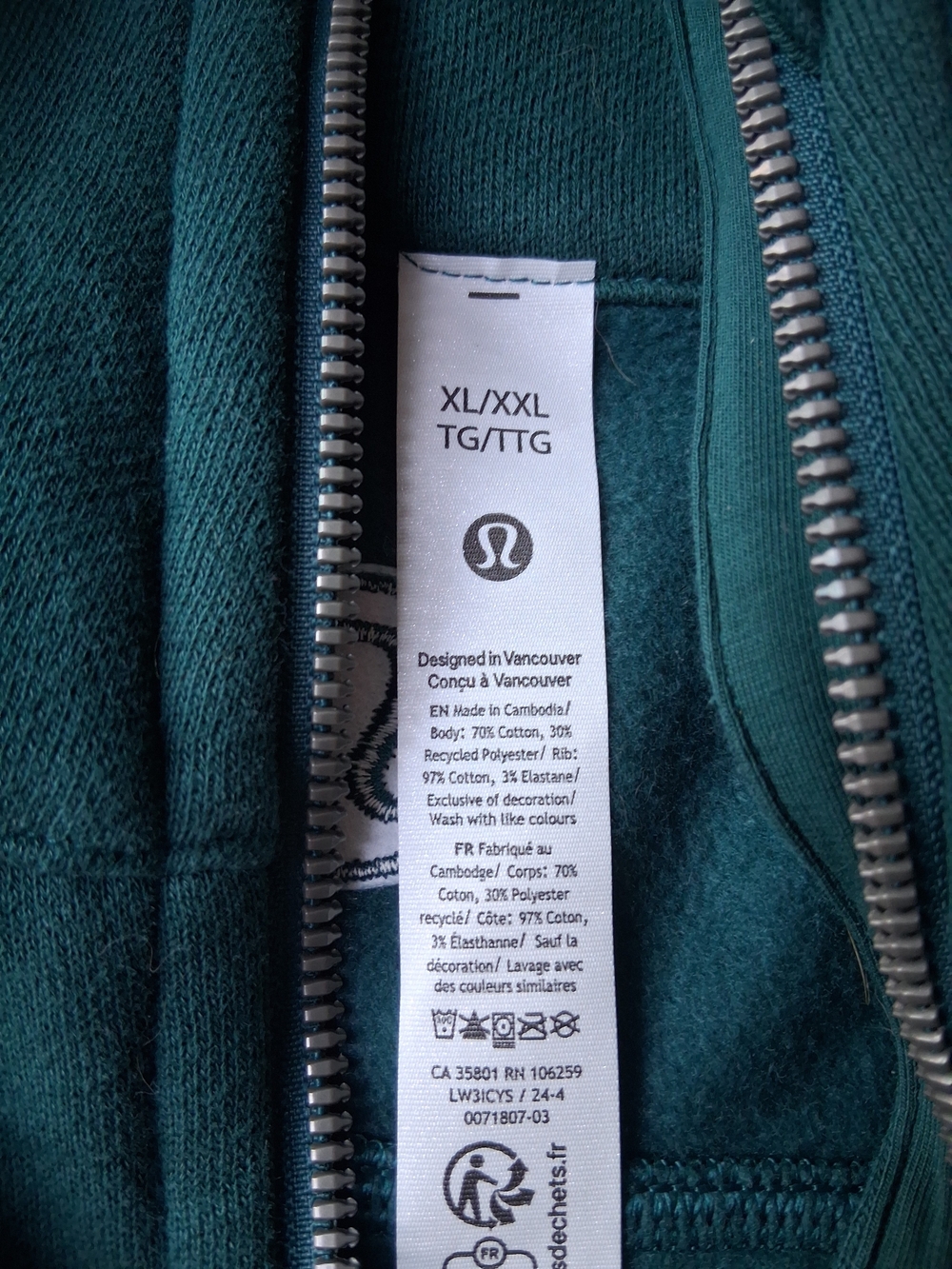 lululemon Scuba Oversized Forest Green Half-Zip Pullover Sweatshirt, XL/XXL - Picture 2 of 7